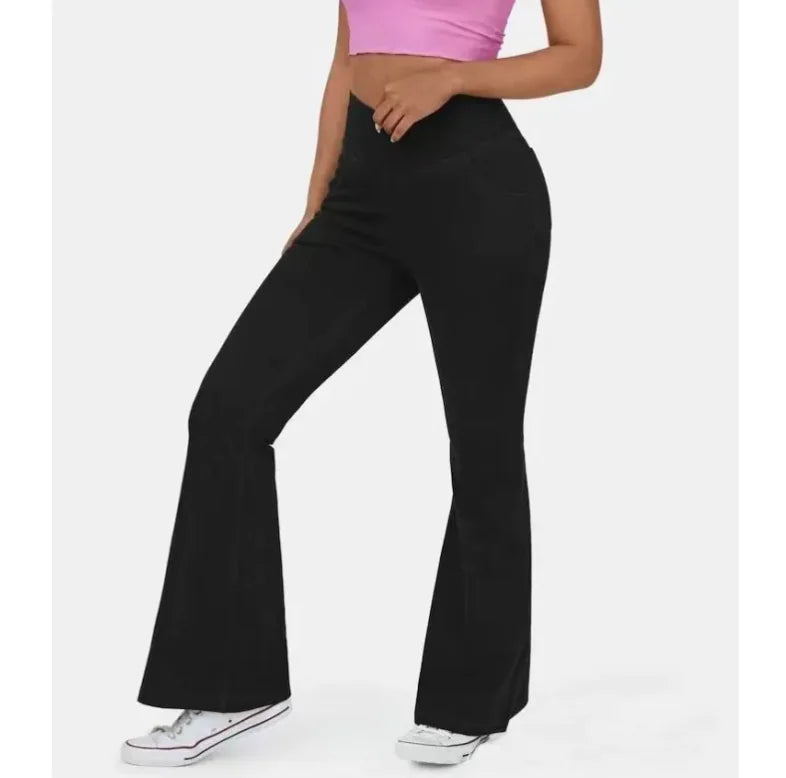 High Waist Hip-Lifting Bell-Bottom Denim Pants