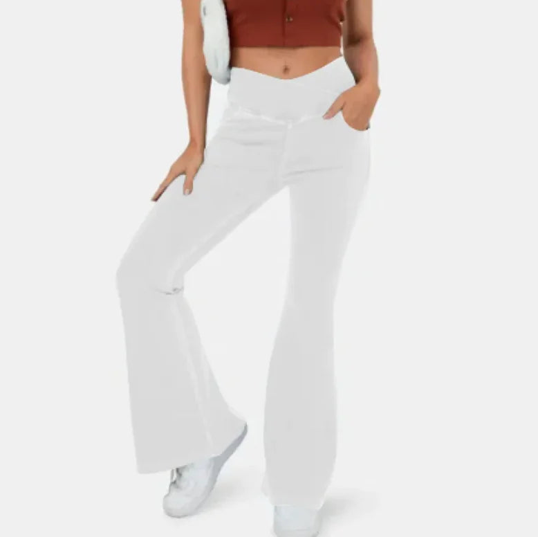High Waist Hip-Lifting Bell-Bottom Denim Pants