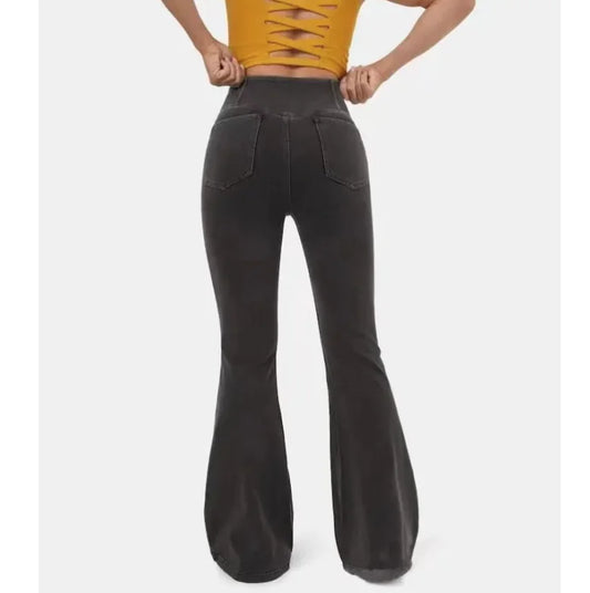 High Waist Hip-Lifting Bell-Bottom Denim Pants