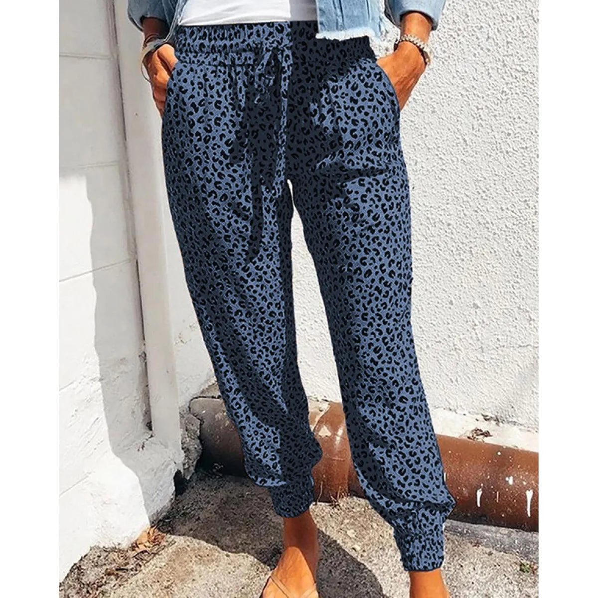 High-Waist Leopard Joggers
